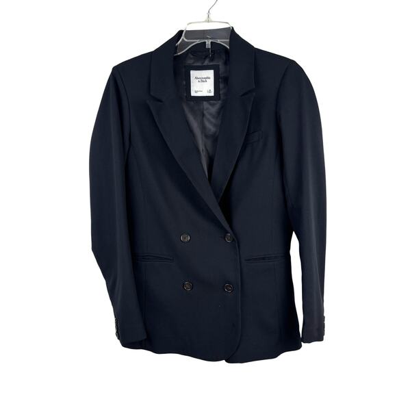 Abercrombie & Fitch Black Blazer XS Double Breasted Old Money Career - Picture 1 of 6
